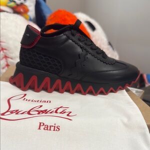 Christian Louboutin Black and Red Kids Shoes